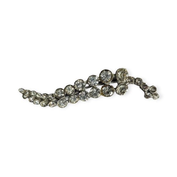 Vintage Silver Tone & Rhinestone Brooch/Pin - Picture 1 of 4